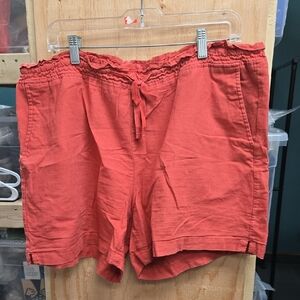 Jachs Girlfriend Size XL Faded Red High Waisted Pull On Ruffle Short